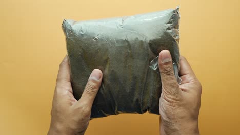 loose tea in plastic bag ,