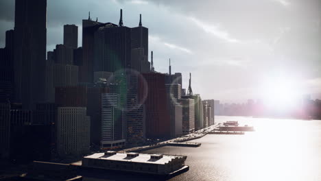 stunning city skyline at sunset