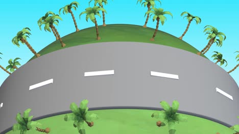 viaje de verano en bucle, dibujos animados en 3d
