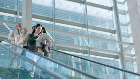 Escalator,-technology-and-business-people