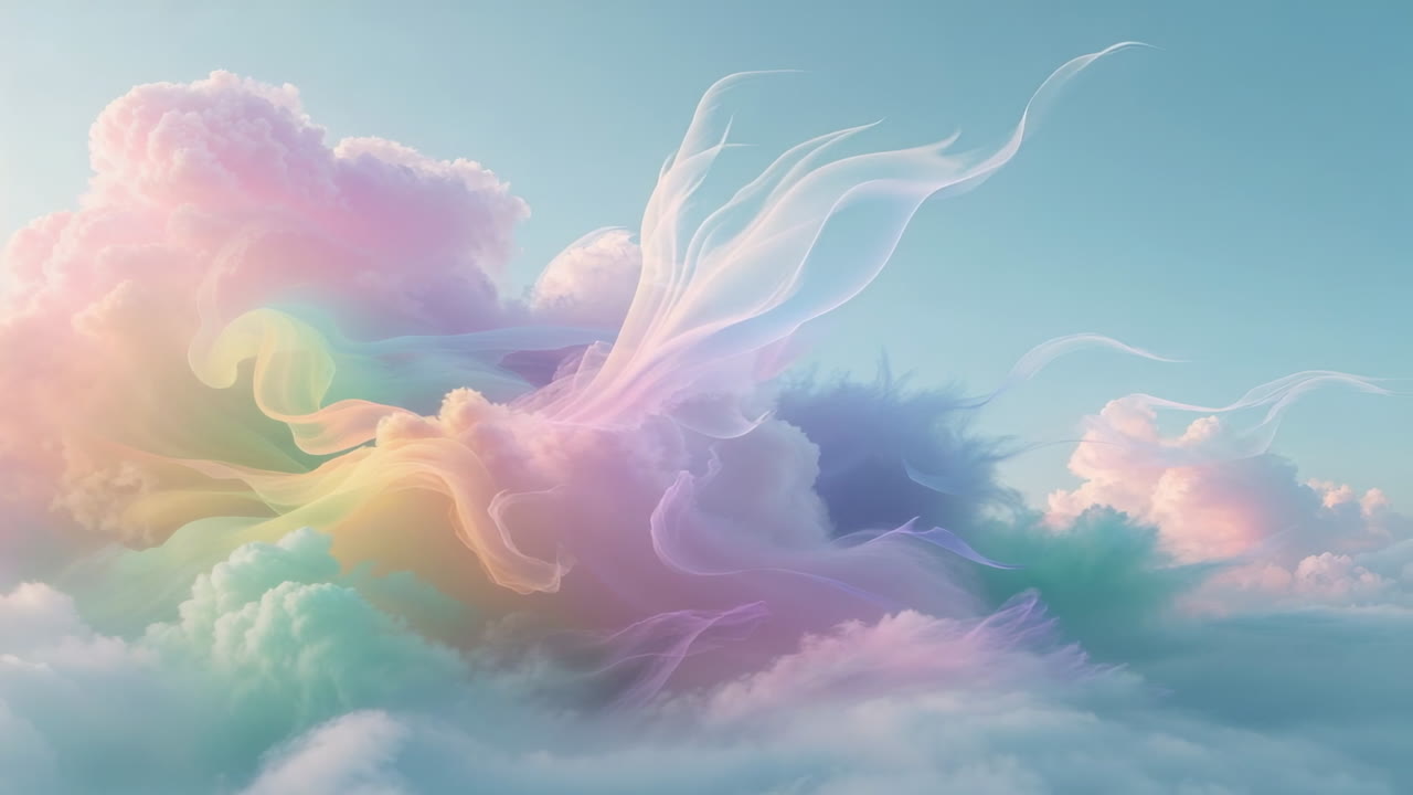 Ethereal Pastel Clouds Abstract