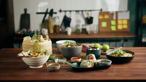 assortment of asian dishes