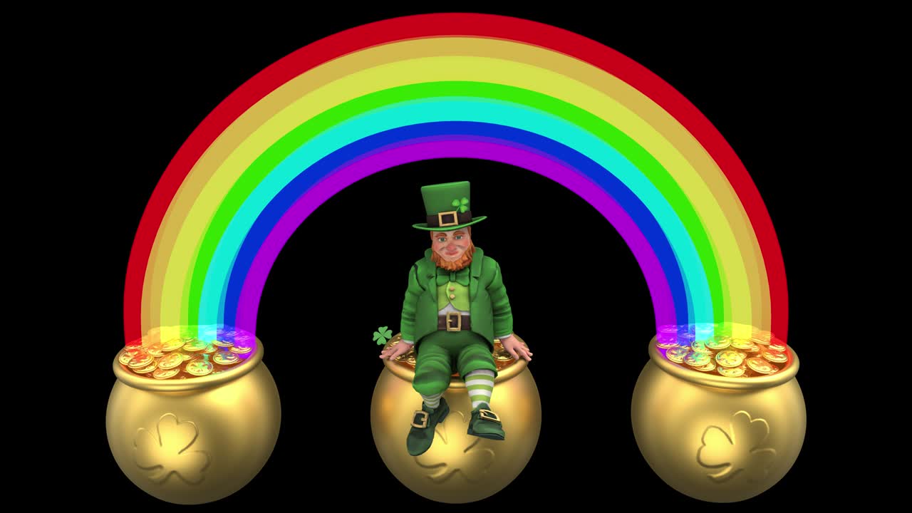 leprechaun y la olla con oro