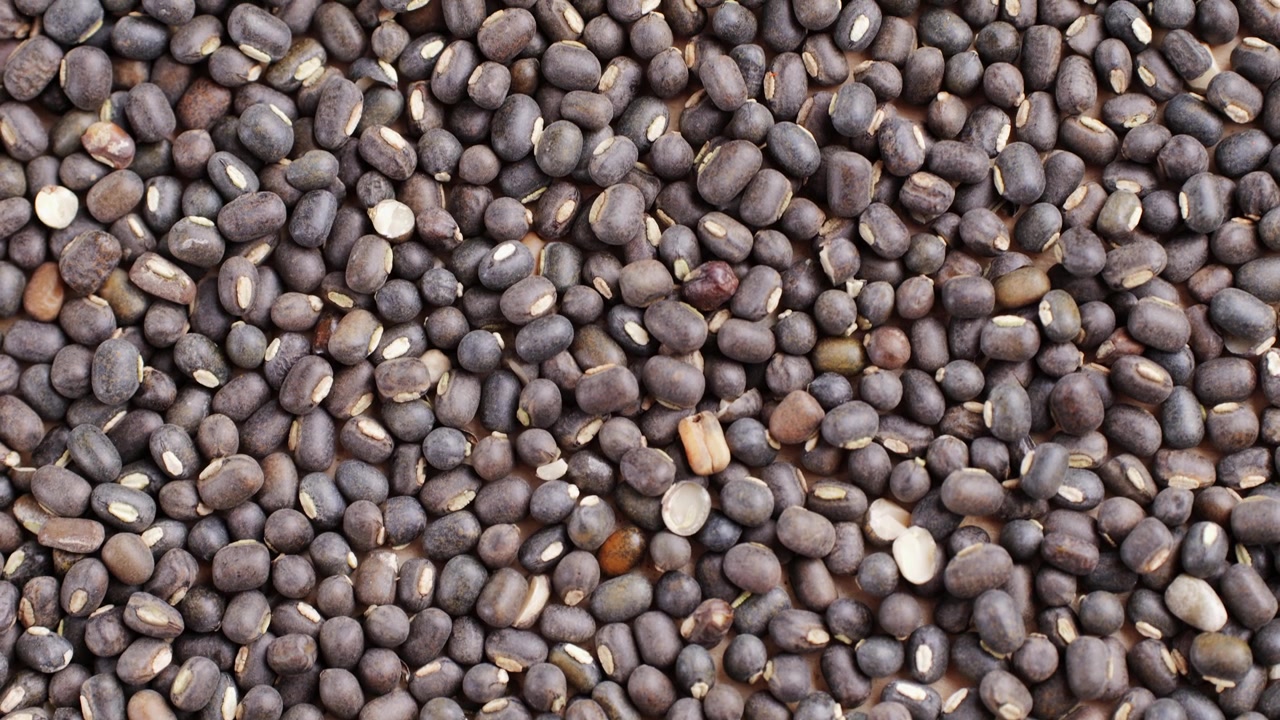 Close Up Full Frame of Raw Black Gram Urad Dal Beans