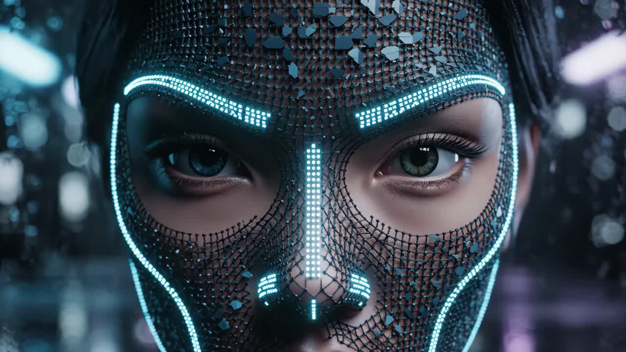 Maschera futuristica cyberpunk