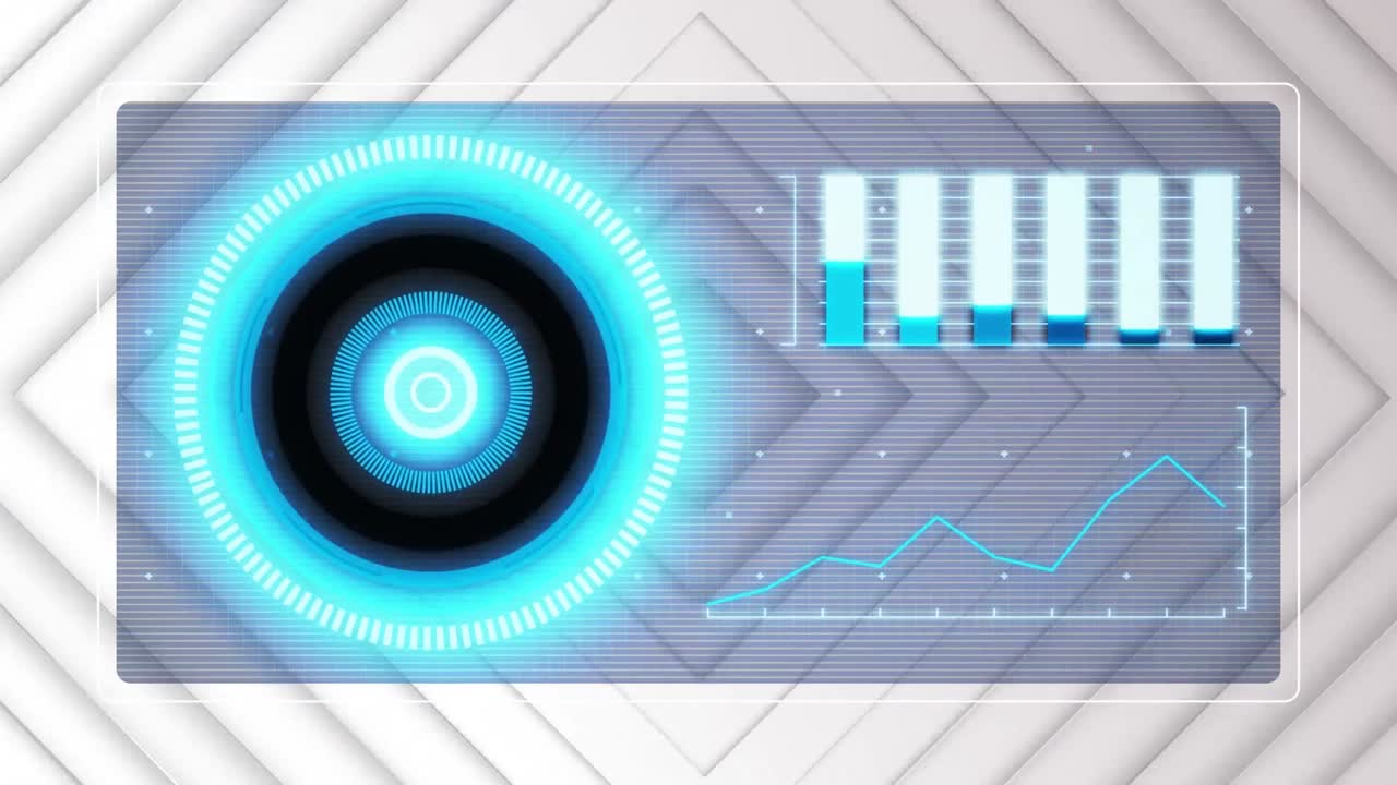 animación del escaneo del alcance y las formas blancas