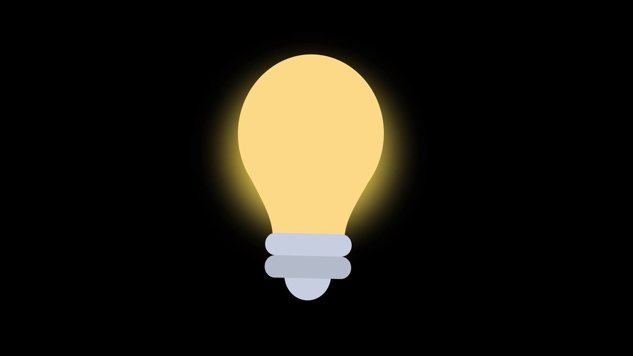 Lampadina animata che si accende e si spegne