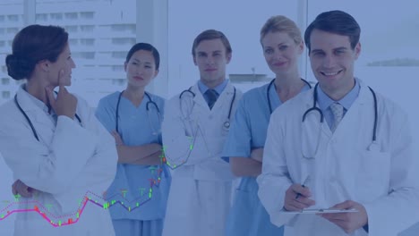 animación del procesamiento de datos sobre diversos médicos