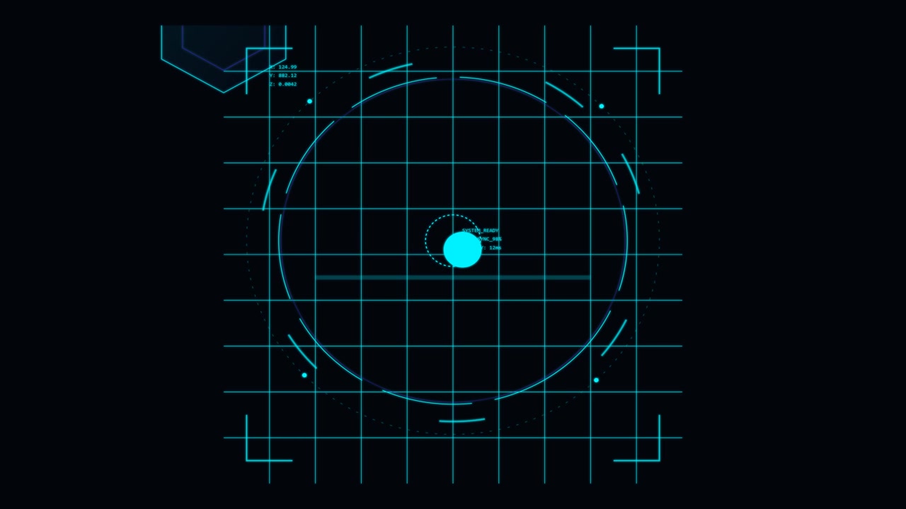 Digital HUD Interface with Scanning Radar Animation