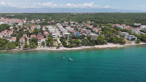 aerial view of the radmanand petrcane beach in zadar, dalmatia in croatia