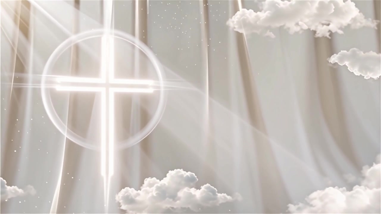 Christian Cross Heavenly Light Worship Background