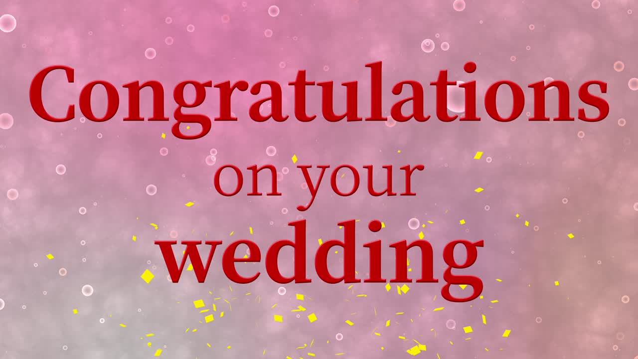 Congratulations on your wedding message text animation motion graphics