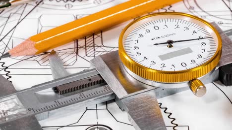 technical drawing and tools