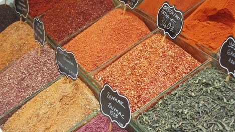 colorful spices and herbs at a turkish market