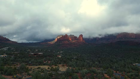 hyperlapse of morning glory spire and cibola mitten red rock features in sedona