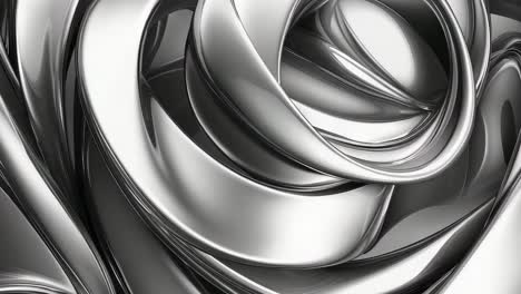 abstract metallic silver chrome fluid design
