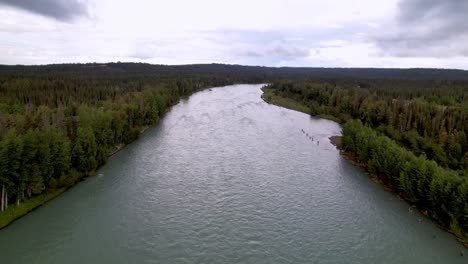 Antena-Del-Río-Kenai-Cerca-De-Soldotna-Alaska