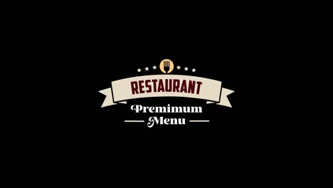 restaurant premium menu word animation motion graphic video with alpha channel, transparent background use for website banner, coupon, sale promotion, advertising, marketing
