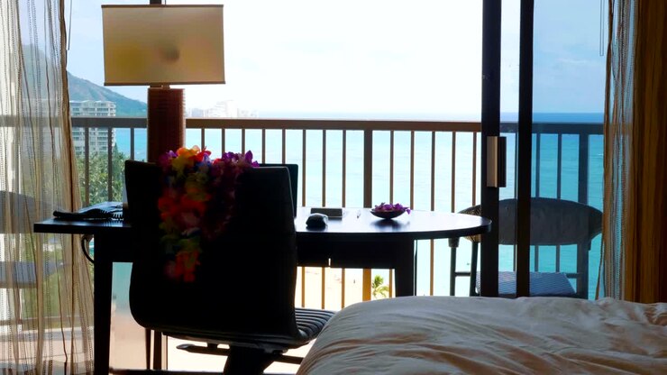 Business on the vacation in paradise in 4k slow motion