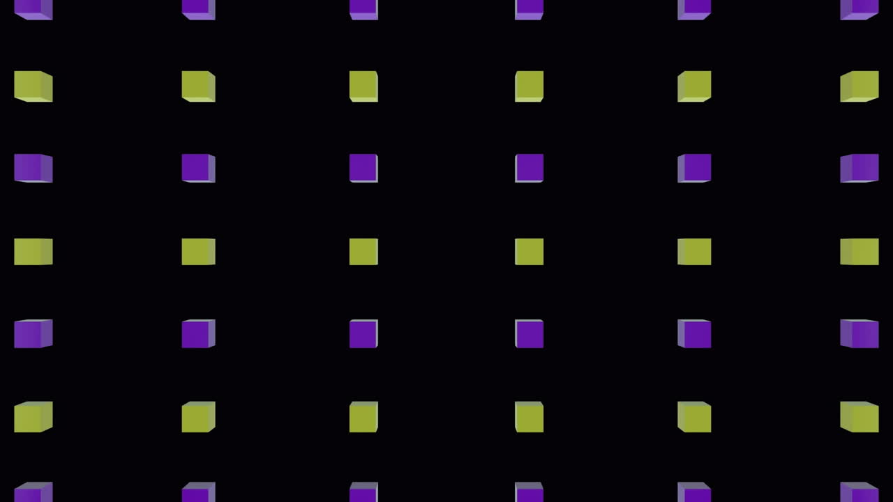 Animation of cubes over sparkles on blue background