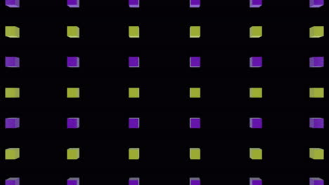 animación de cubos sobre chispas en el fondo azul.
