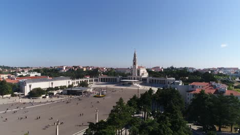 Aerial-view-of-Sanctuary-of-Fatima,-Portugal