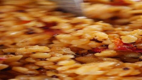 close-up of cooked rice dish