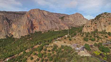 el chorro, spain, camino del rey on a bautiful mountain landscape