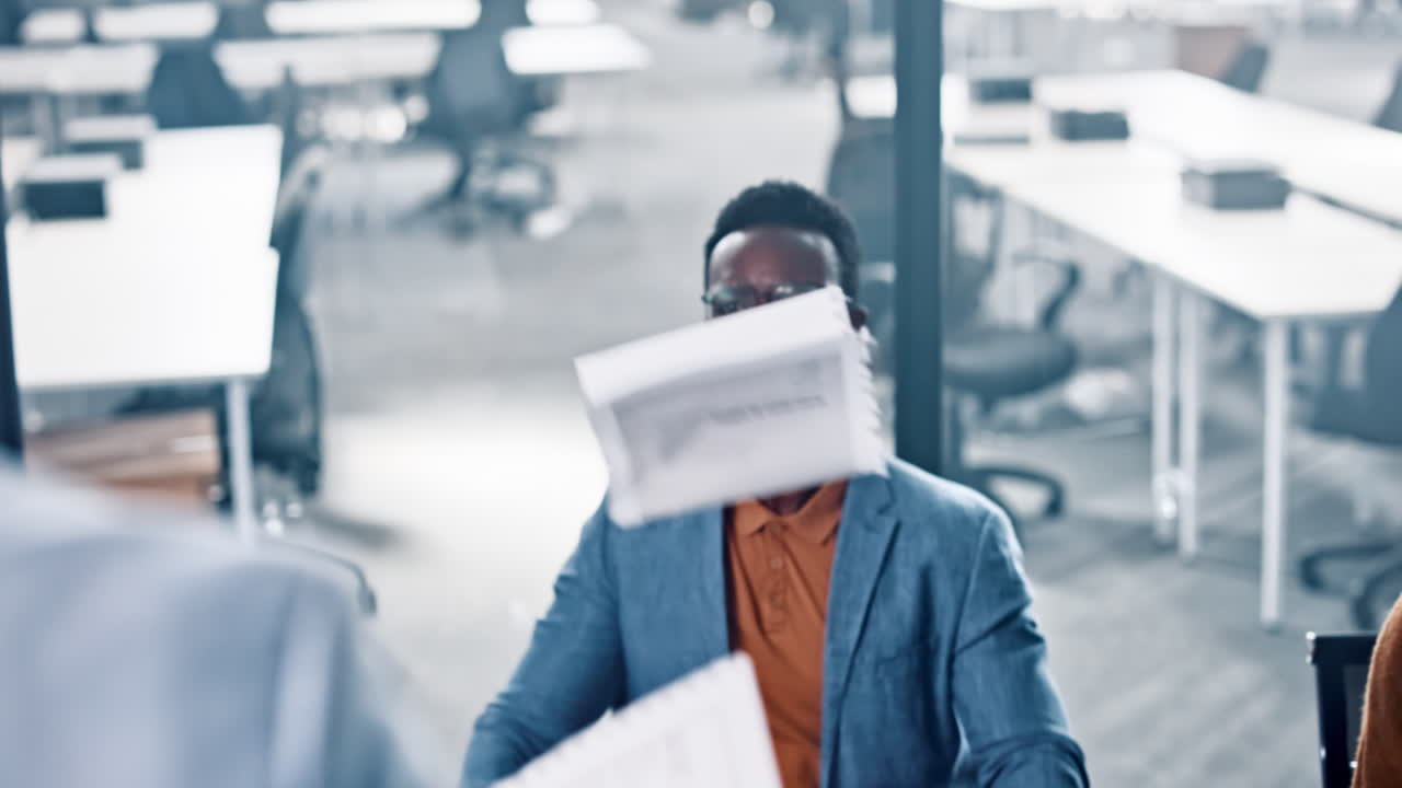 Angry businessman, throwing papers