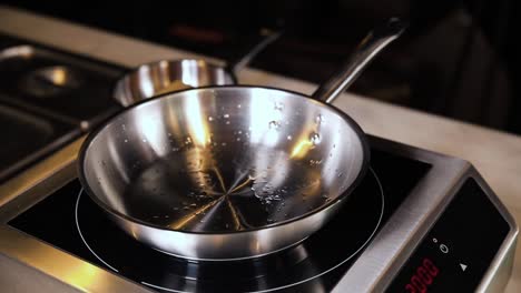 cooking in a stainless steel pan