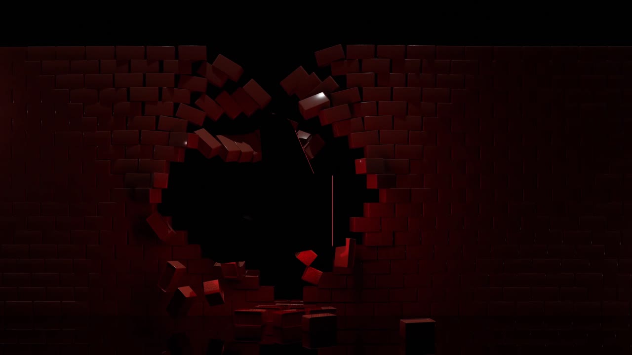 explosión de pared de ladrillo rojo oscuro