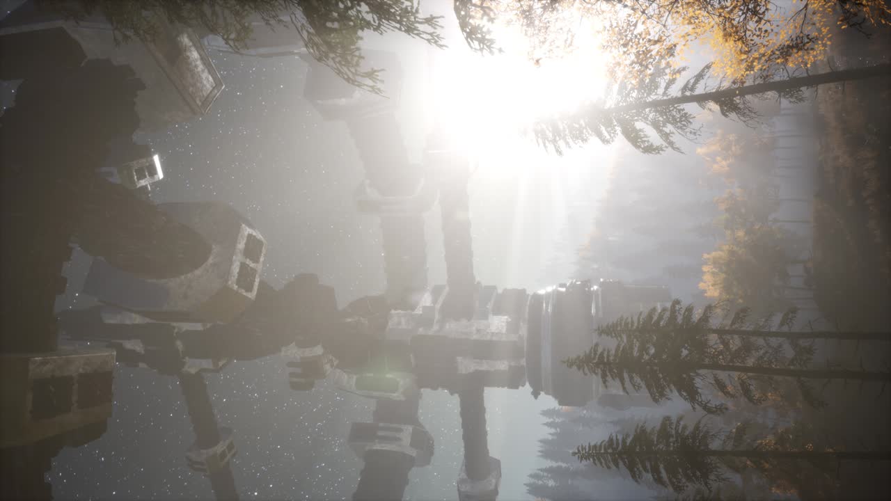 숲 위를 날아다니는 ufo