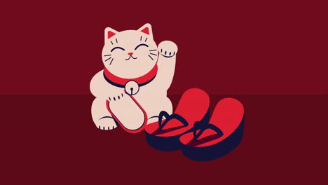 maneki-neko and geta shoes