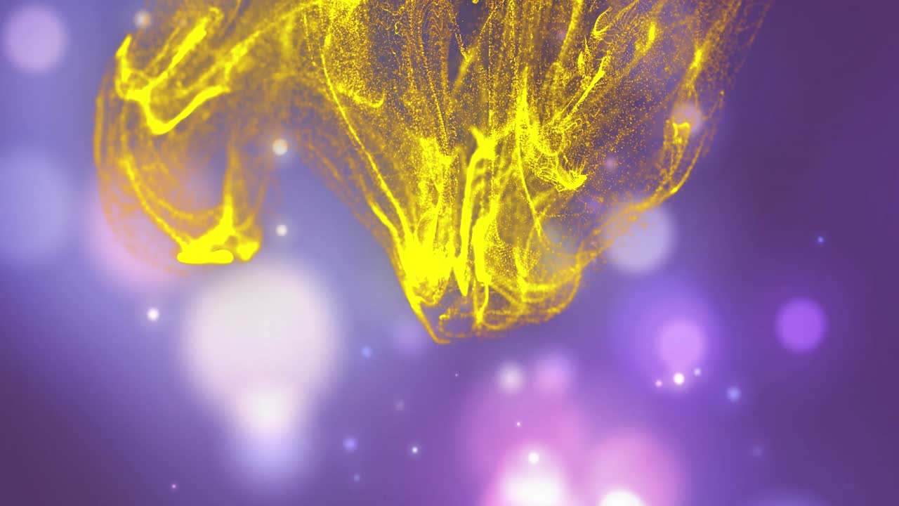 다채로운 배경 위에 움직이는 반 ⁇ 이는 불빛과 파도의 애니메이션