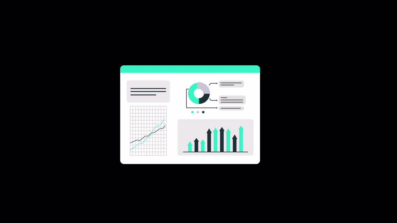 Animert instrumentpanel for data med diagrammer og grafer
