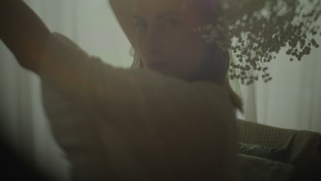 pregnant woman in sensual photo session
