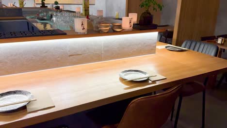 a serene table setting in a japanese restaurant