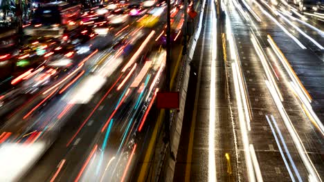 time lapse night road traffic in bangkok thailand-4k