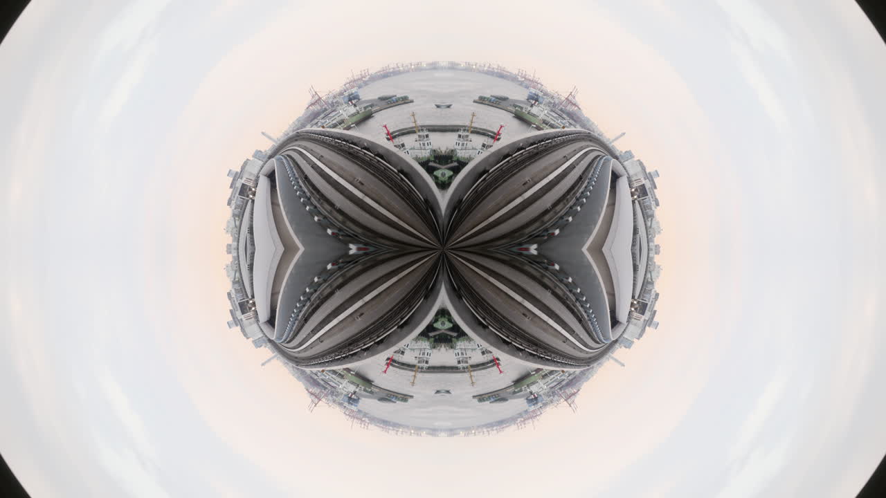 tokyo japan neon city billboards and lights made into hypnotic abstract pattern