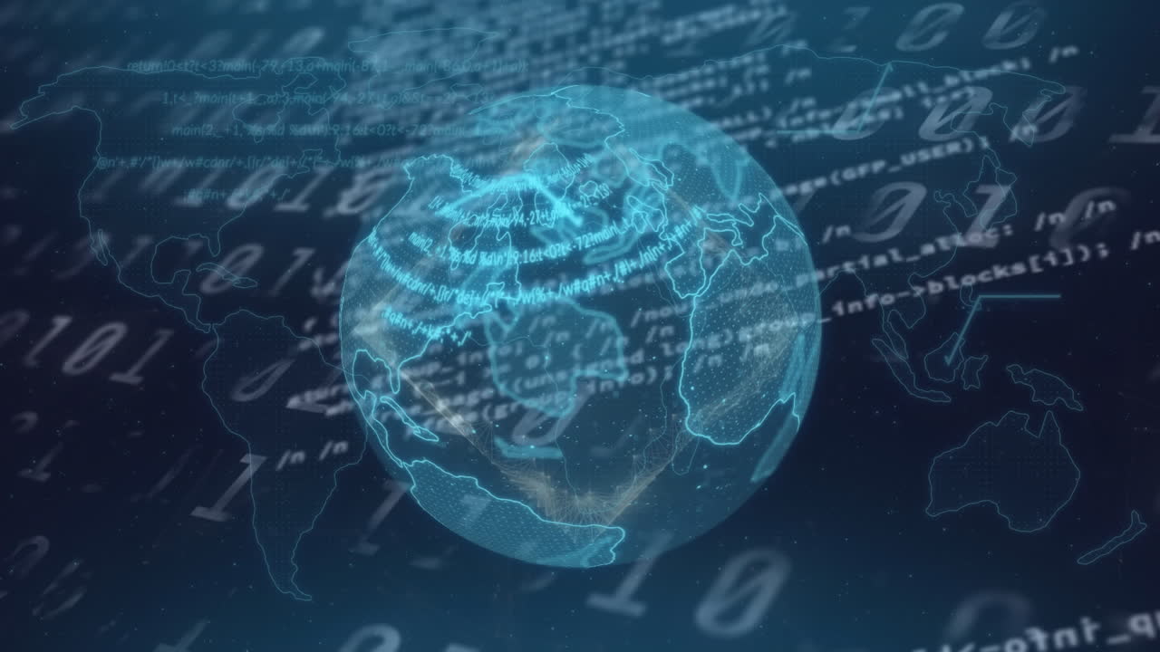 데이터 프로세싱에 대한 지구의 애니메이션