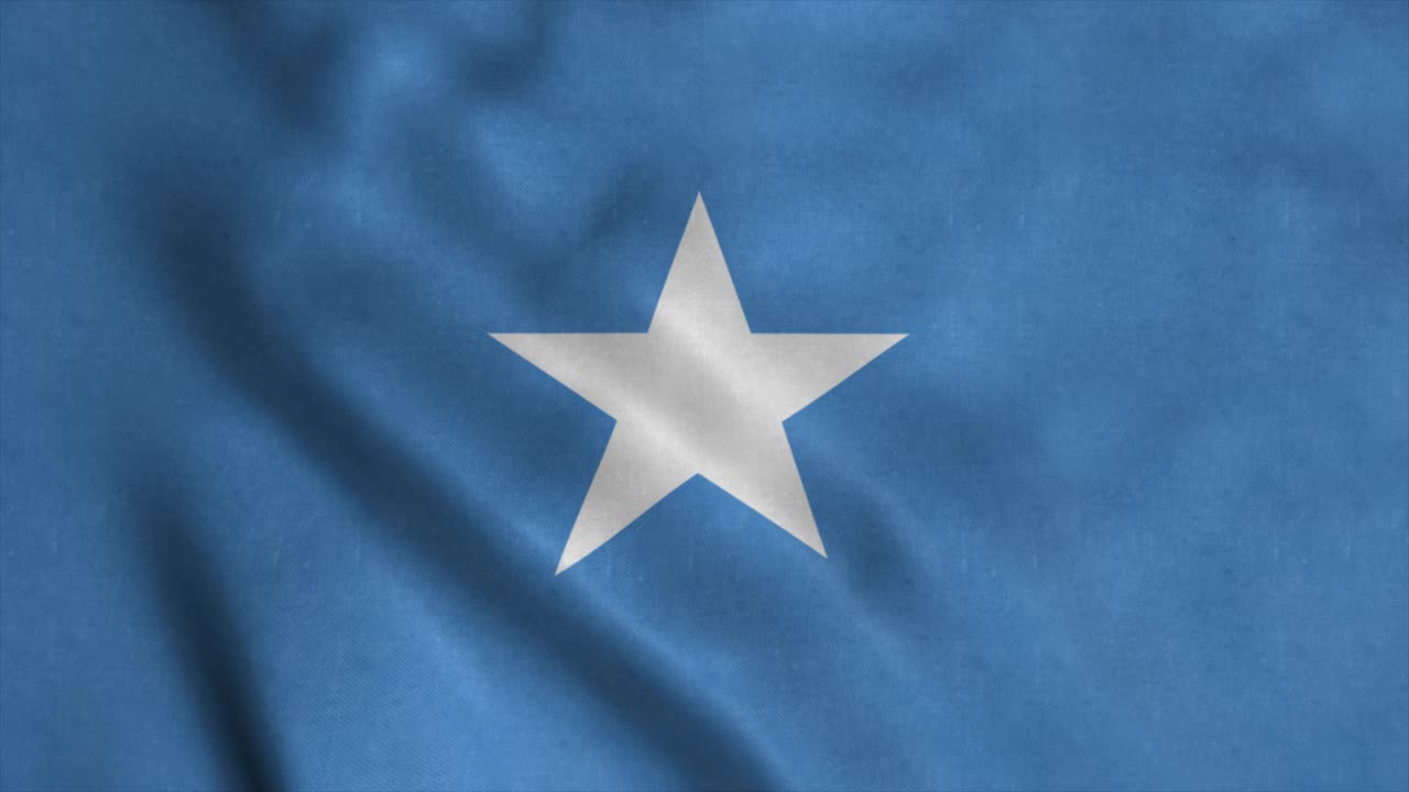 bandera nacional de somalia - animación de bucle sin costuras de 4k de la bandera de somalia. renderización 3d muy detallada y realista