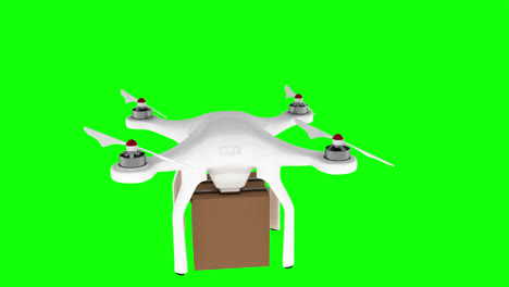 digitally generated image of drone carrying cardboard box