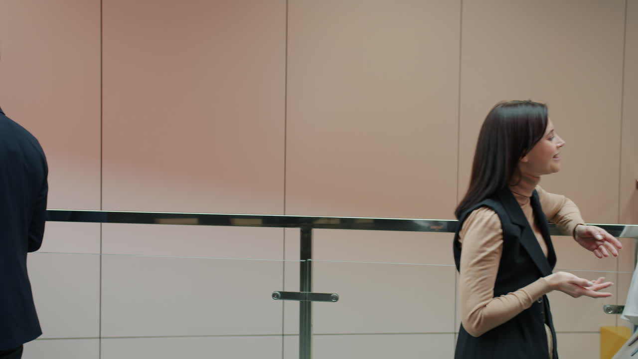 Business People Discussing in Office Building