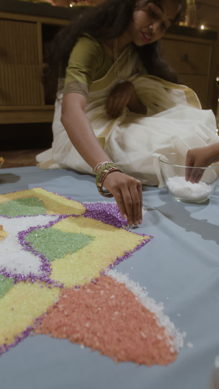 Making a Rangoli