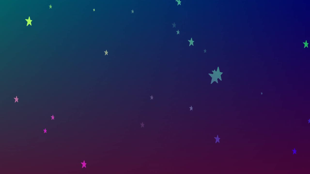 Digitally generated video of glowing stars moving against blue background