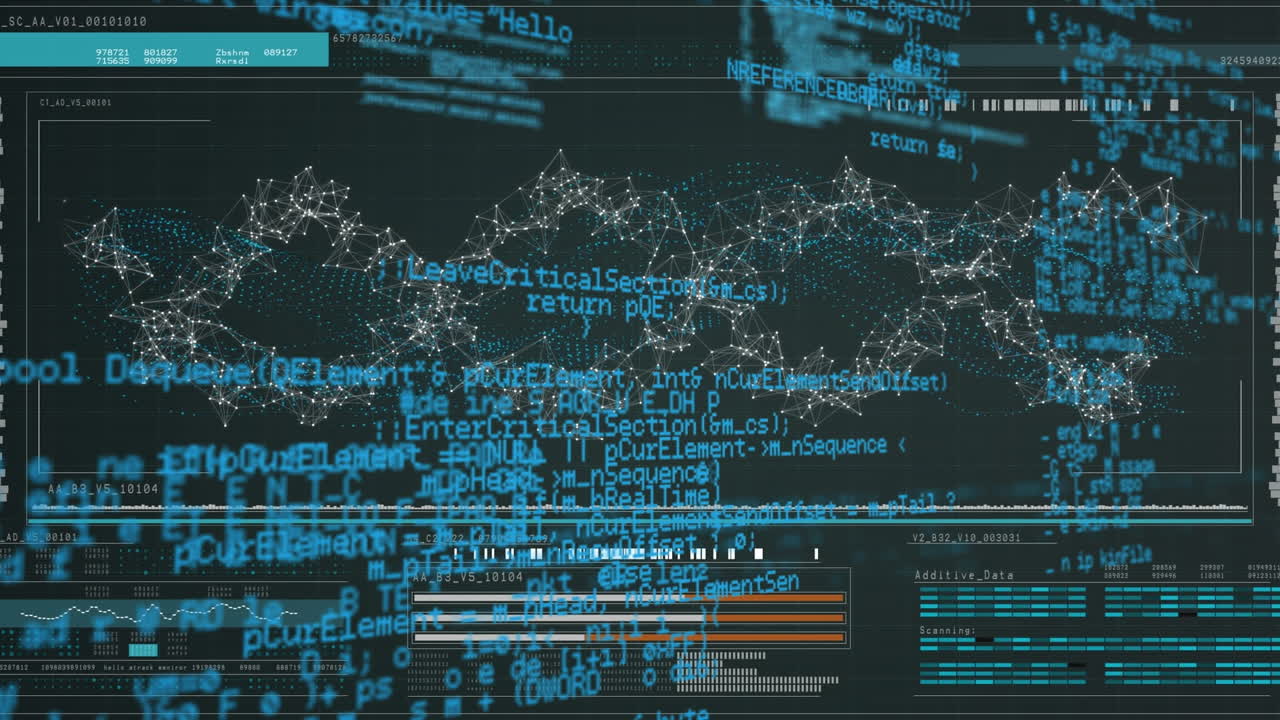 Animation of data processing over dna strands spinning