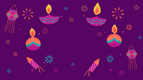 an animation of diwali concept with flat design background