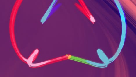 animation of multicolored lines forming abstract shapes over waves forming heart shape