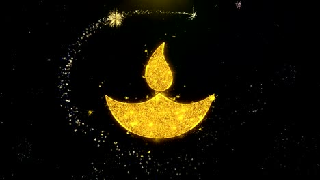 la animación del icono de la lámpara diwali diya