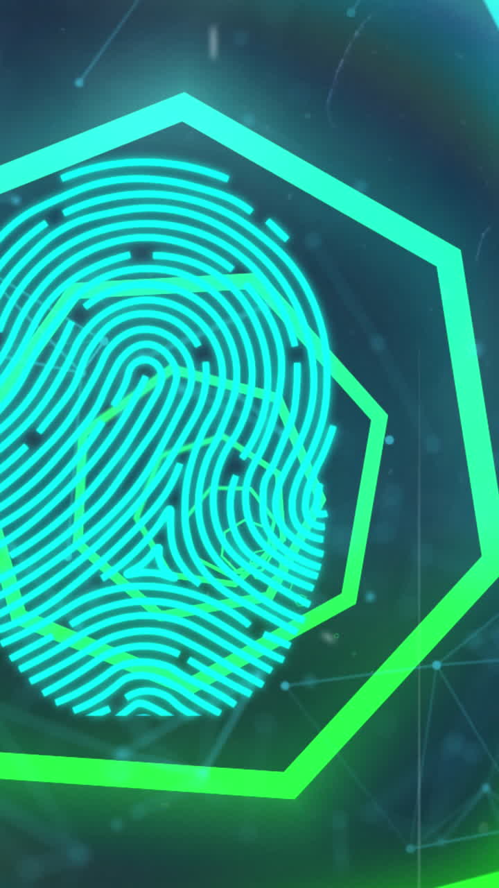 animación de formas geométricas de neón a través de una red de conexiones